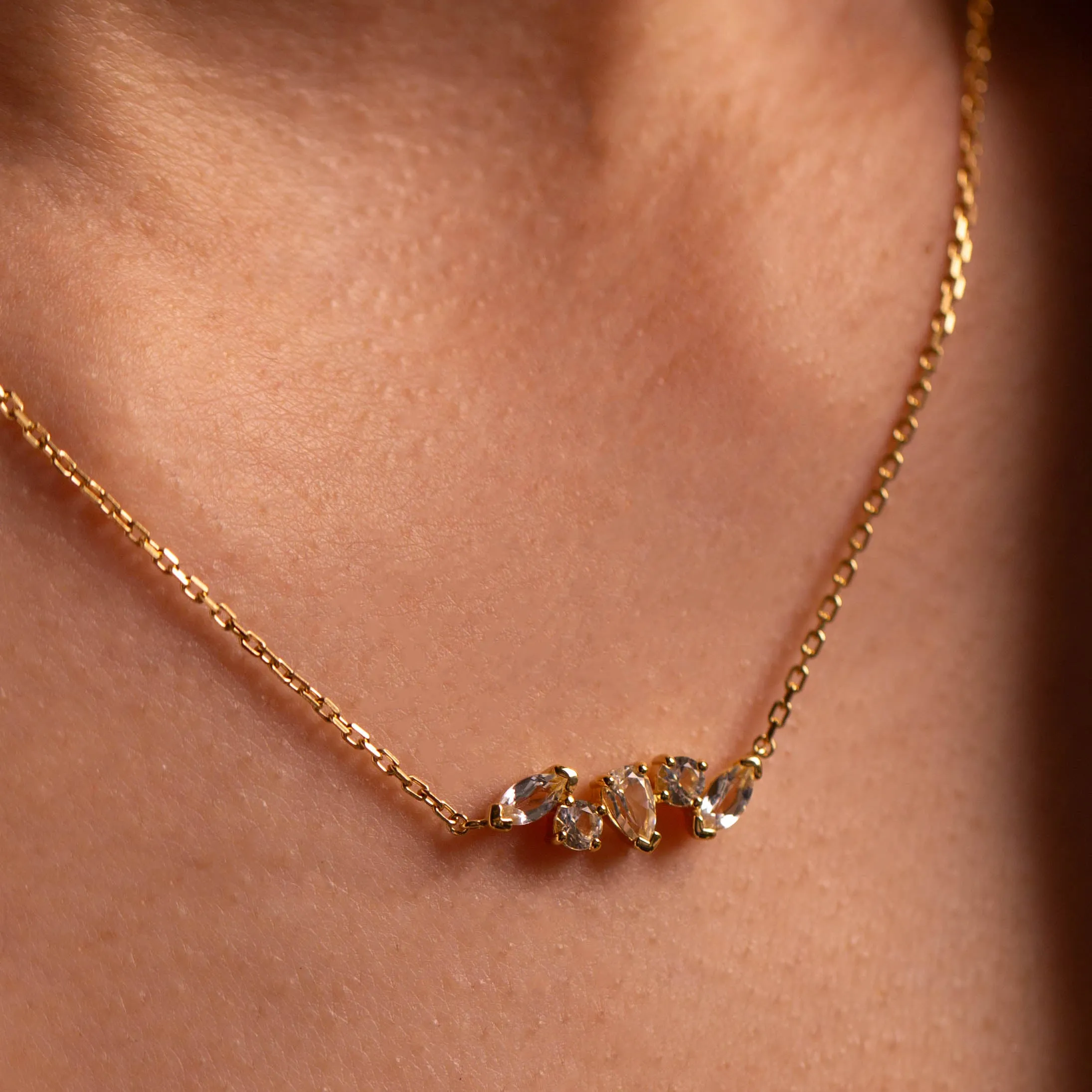 Medley x Dinnara White Topaz Pendant Necklace in Gold