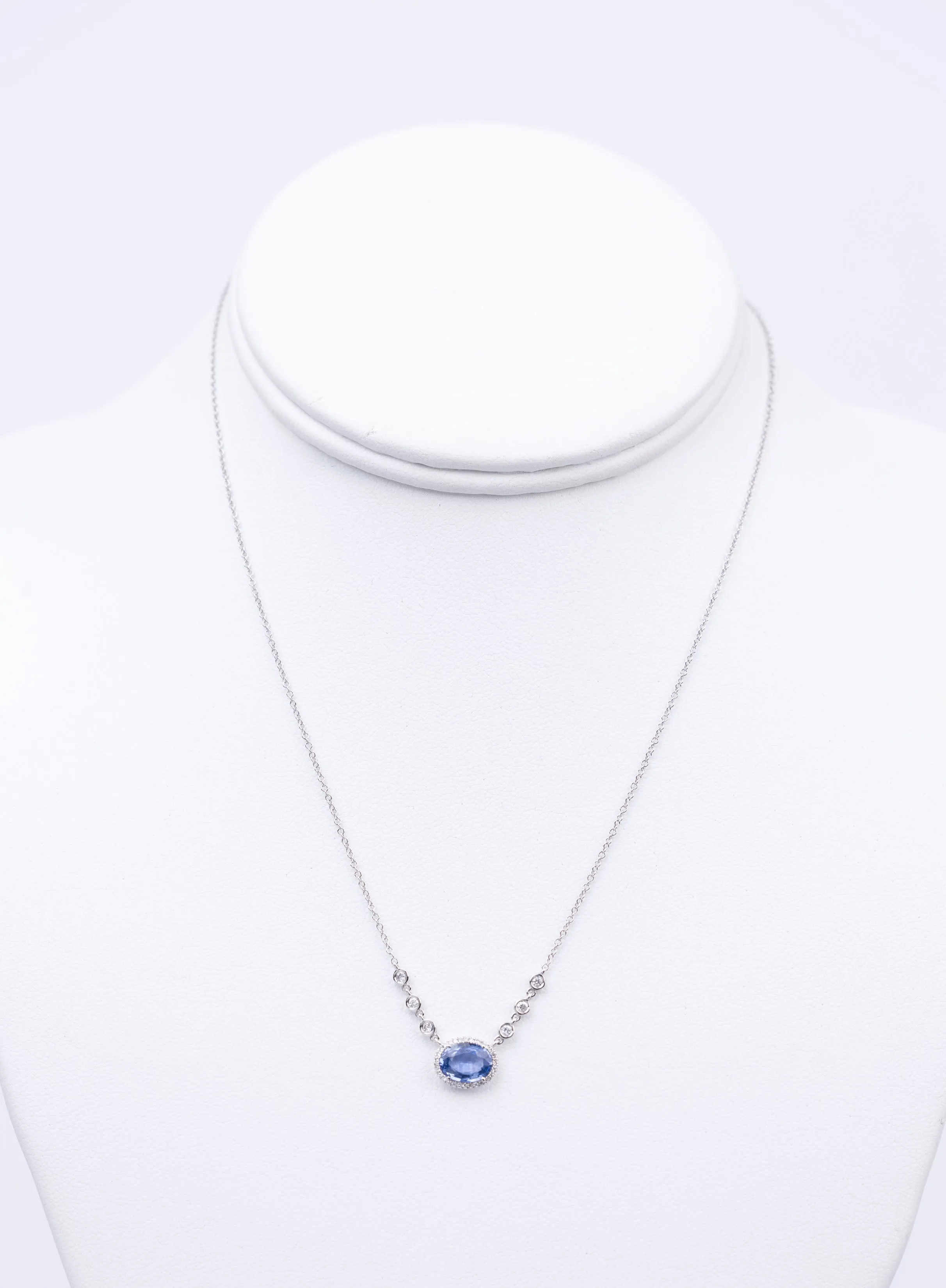 Meira T Yellow Gold Blue Topaz Diamond Necklace (different color than shown)
