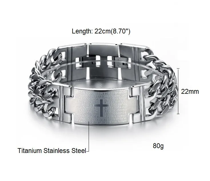 Men's Fashion Big Cross Bracelet