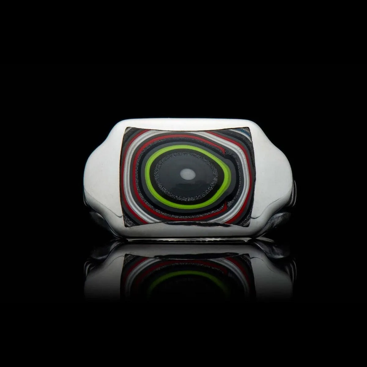 Men's Sleek Fordite Ring - Ring 8 FD