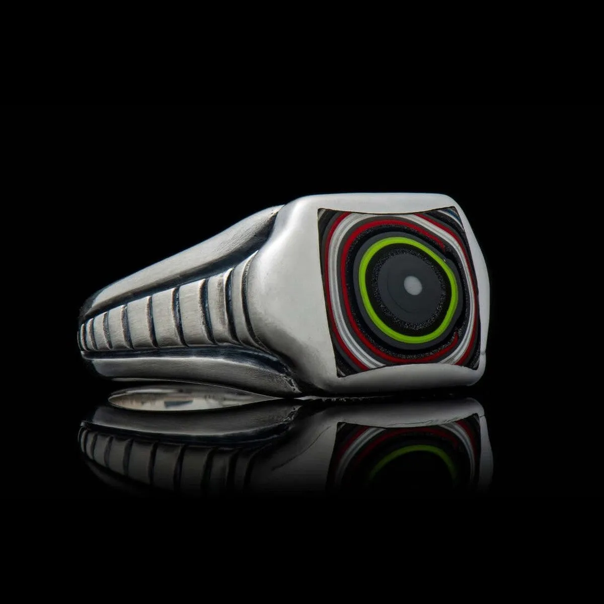 Men's Sleek Fordite Ring - Ring 8 FD