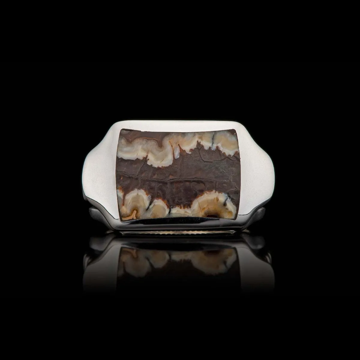 Men's Sleek Mammoth Tooth Ring - Ring 8 MT