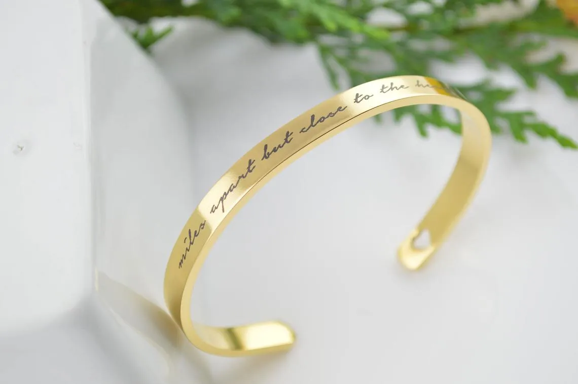 Miles Apart But Close to The Heart Cuff