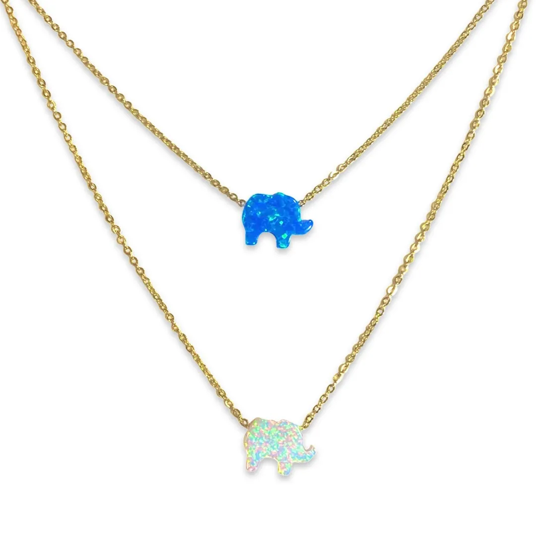 Mini Opaline Elephant Necklace