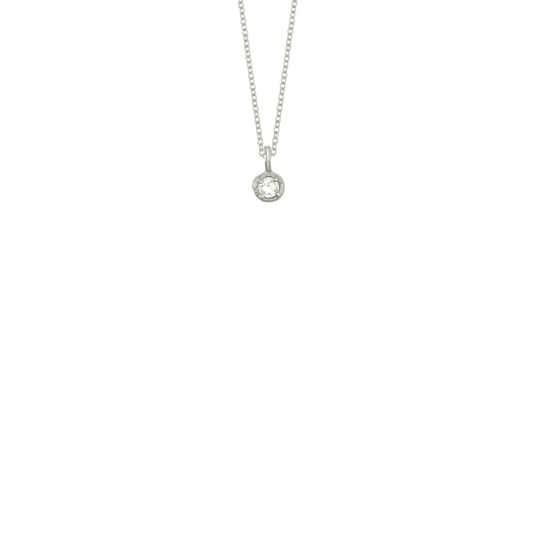 Mini Solitaire Necklace in Silver