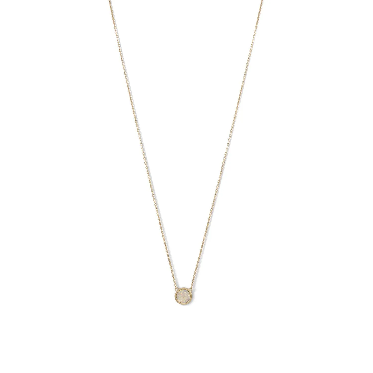 Mini Synthetic White Opal Necklace