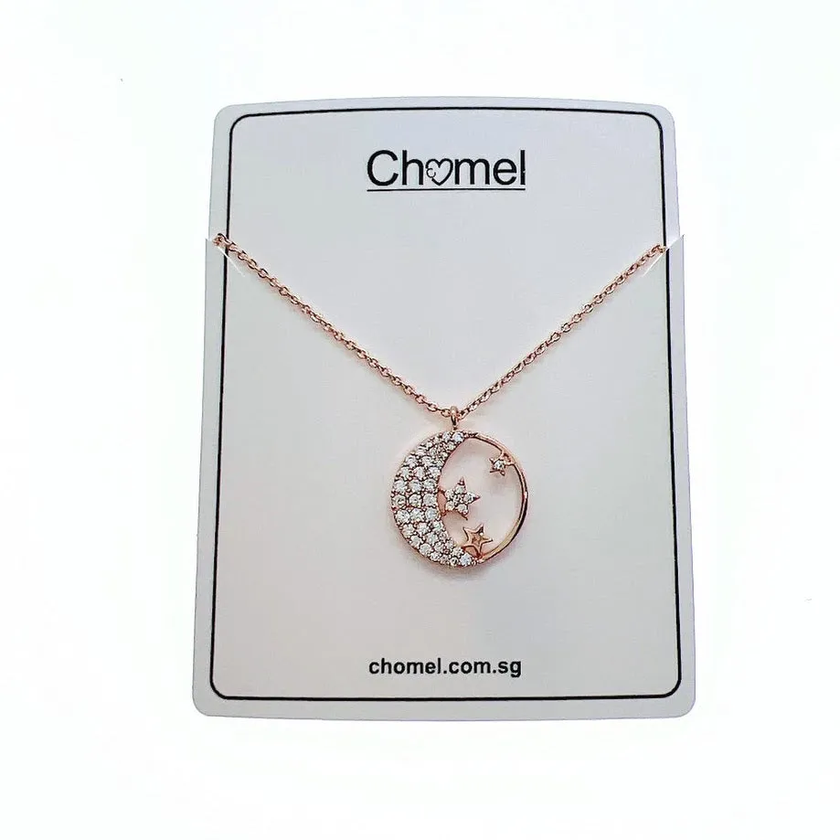 Moon & Star Cubic Zirconia Necklace