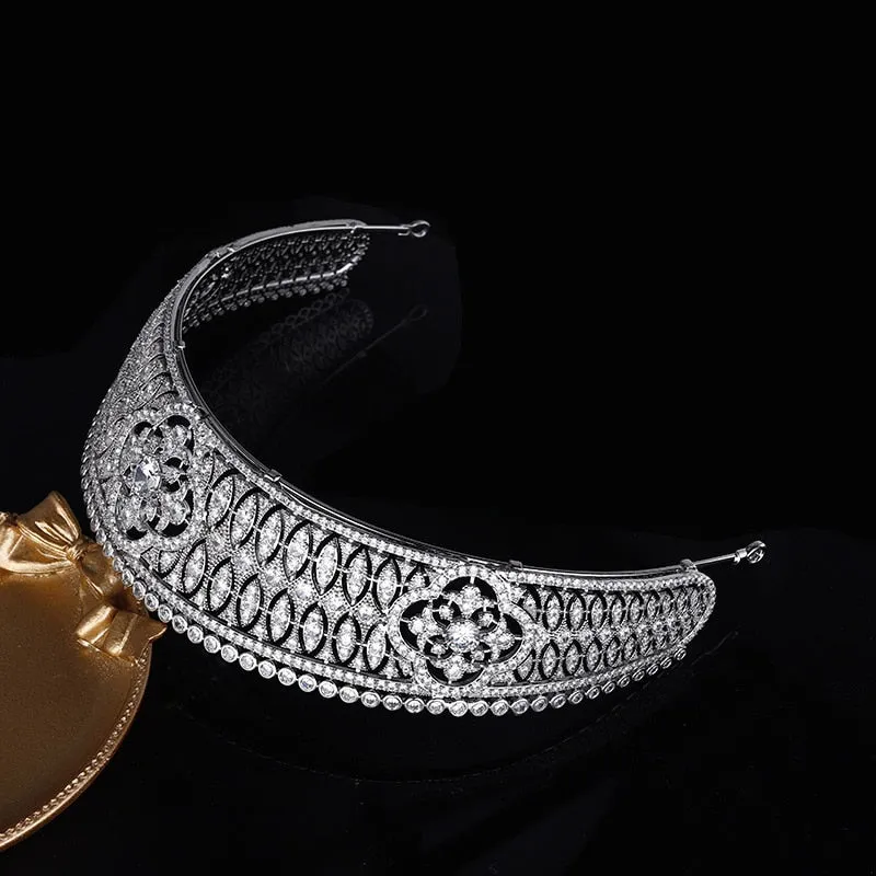 New Vintage Luxury Cubic Zirconia Princess Tiara Wedding Bridal Crown HairJewelry wedding Dress Accessories CH10429