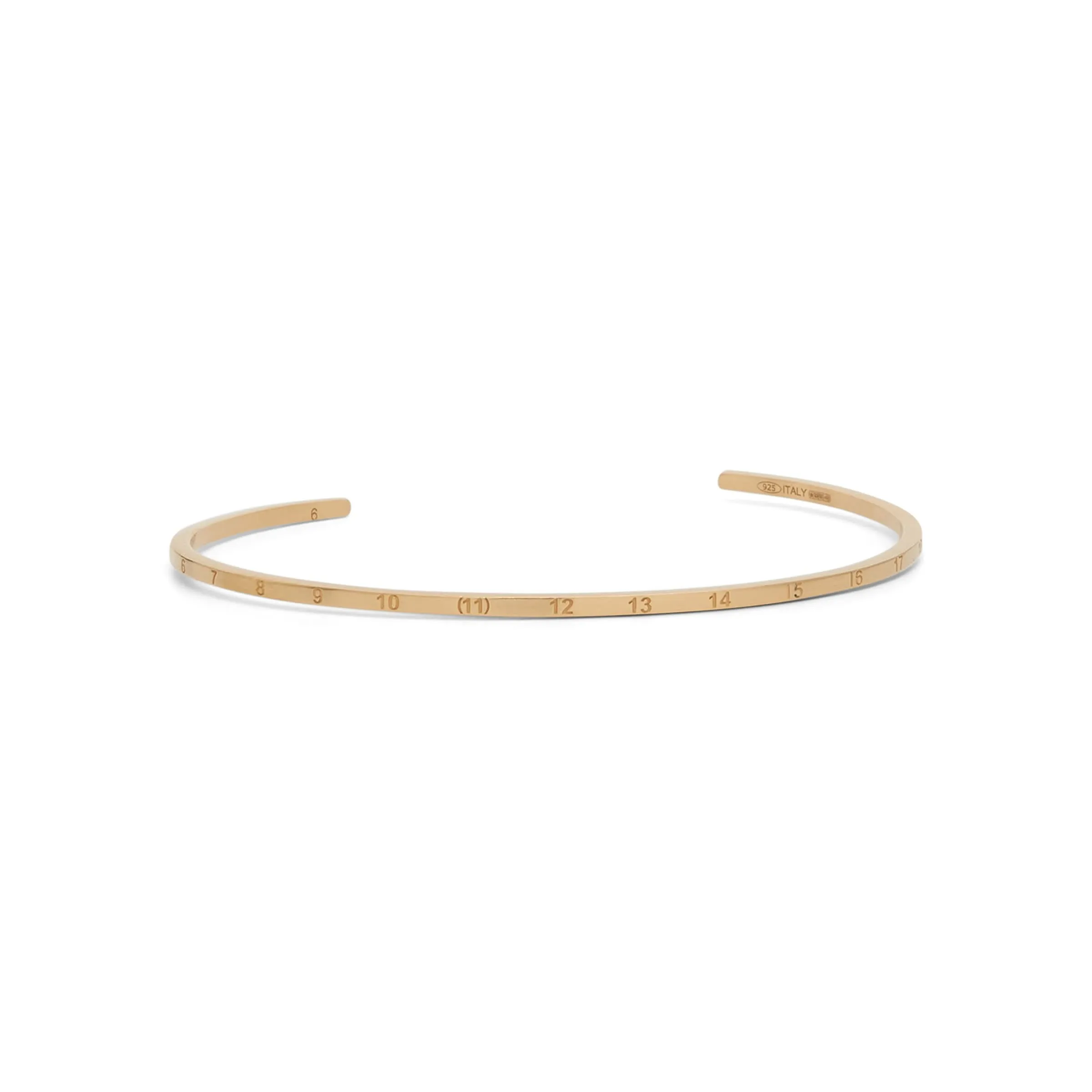 Numerical Cuff 2mm Bracelet in Yellow Gold