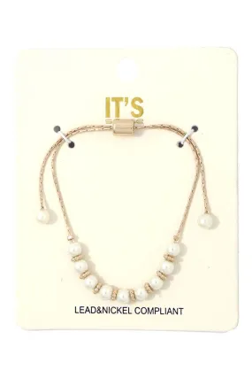 Pearl Bead Adjustable Bracelet