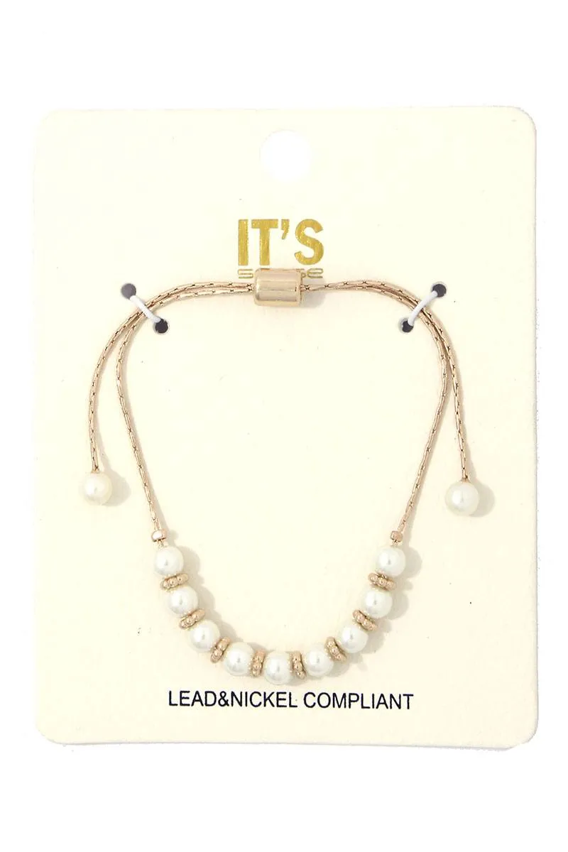 Pearl Bead Adjustable Bracelet