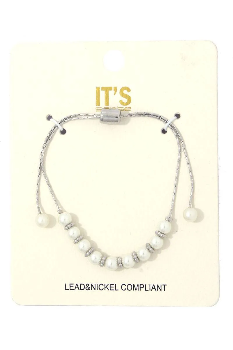 Pearl Bead Adjustable Bracelet