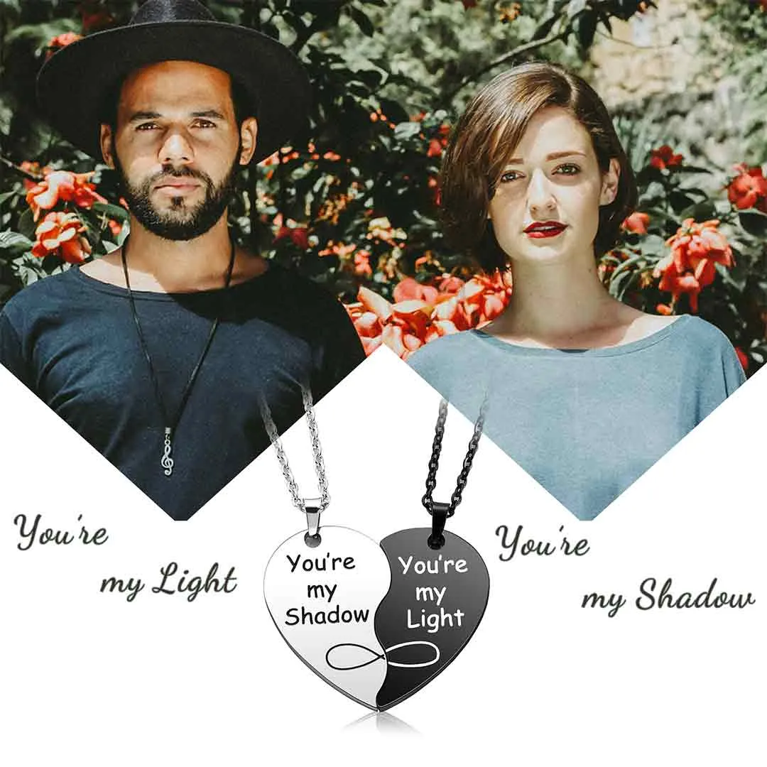 Personalized Matching Heart Puzzle Necklaces | Jovivi