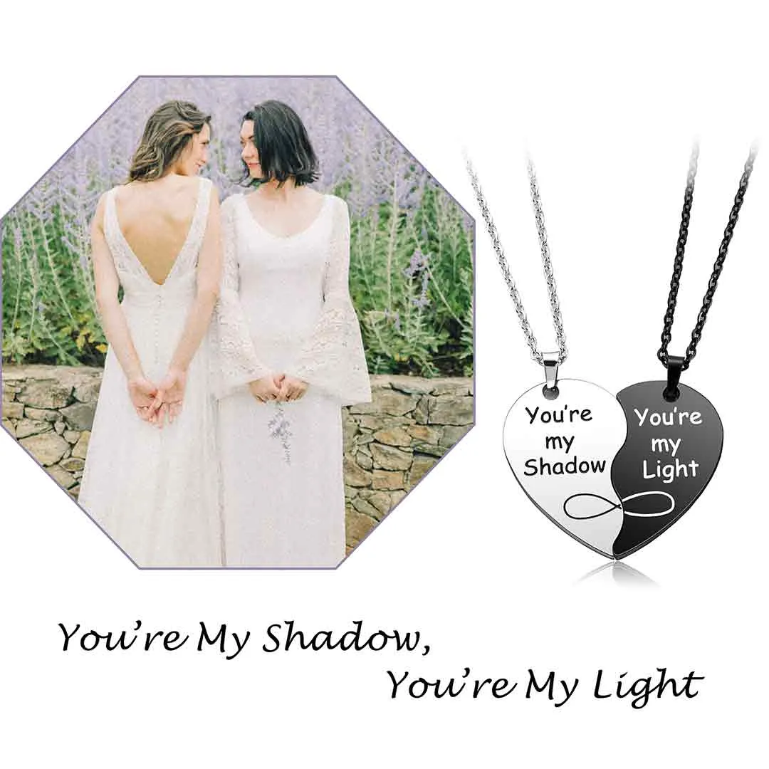 Personalized Matching Heart Puzzle Necklaces | Jovivi