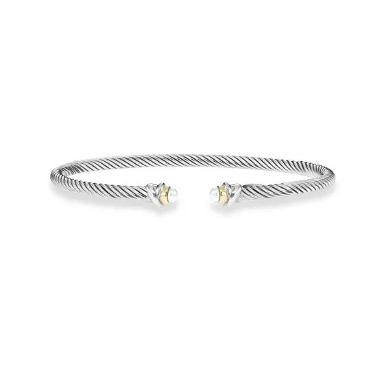 Phillip Gavriel Sterling/18kt Cuff Bracelet