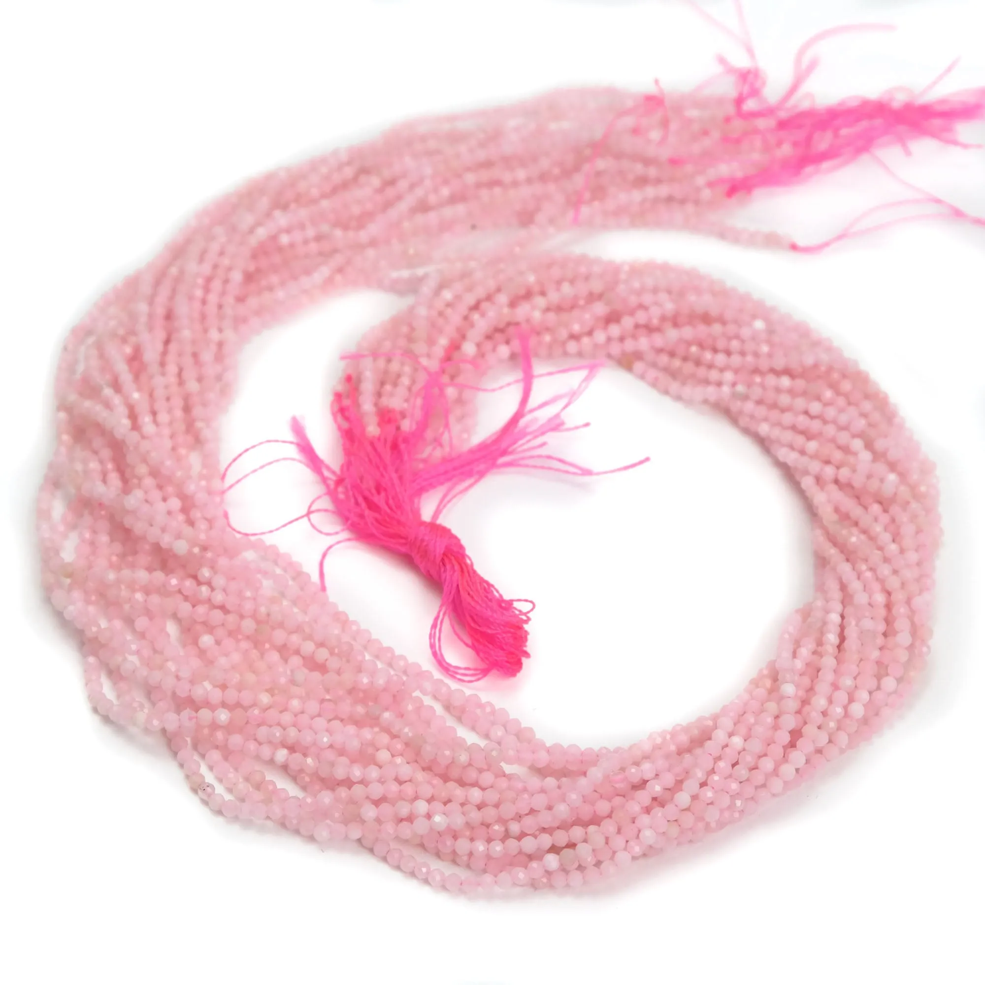 Pink Opal 2mm Faceted Rounds Strand