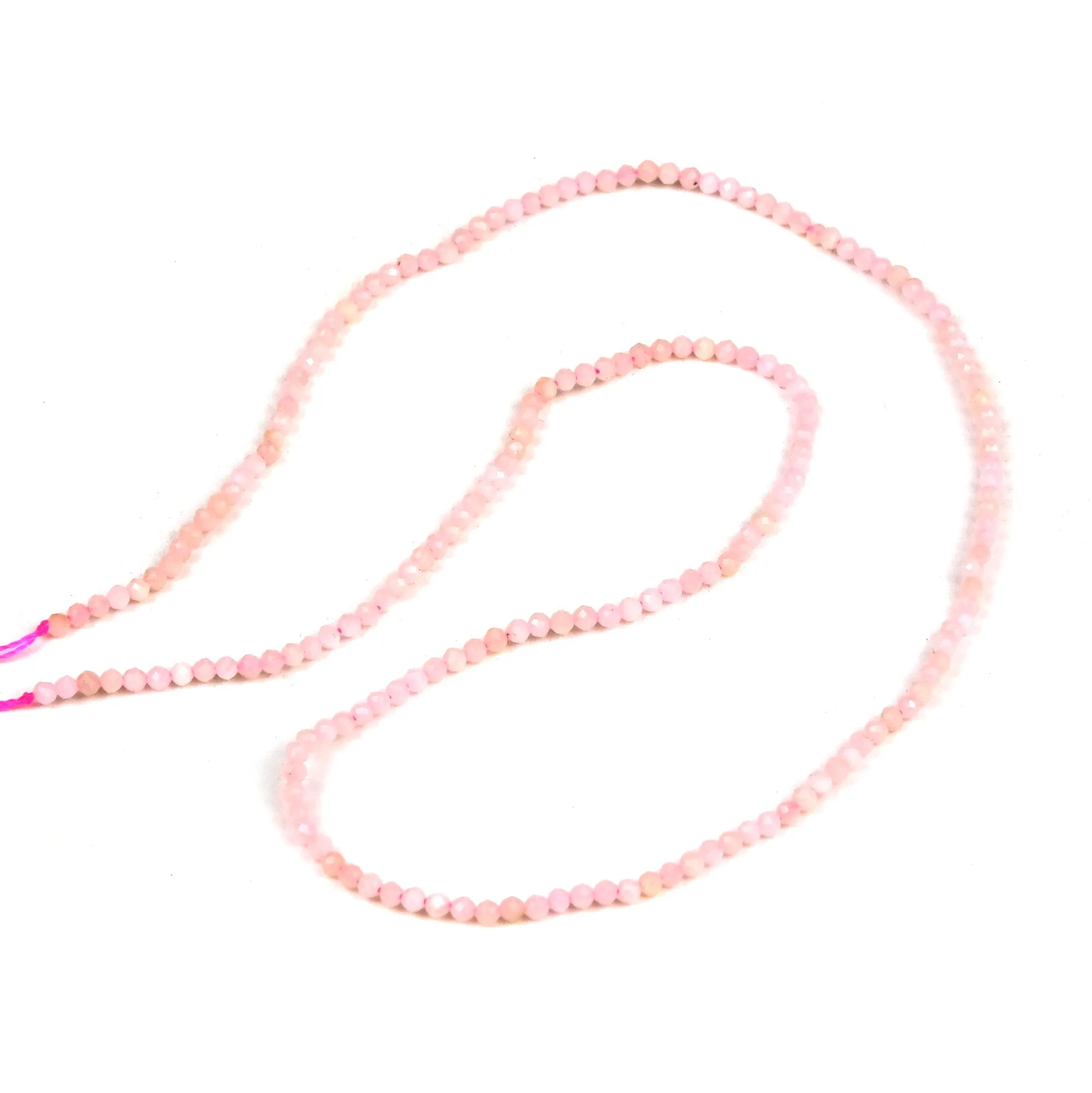 Pink Opal 2mm Faceted Rounds Strand