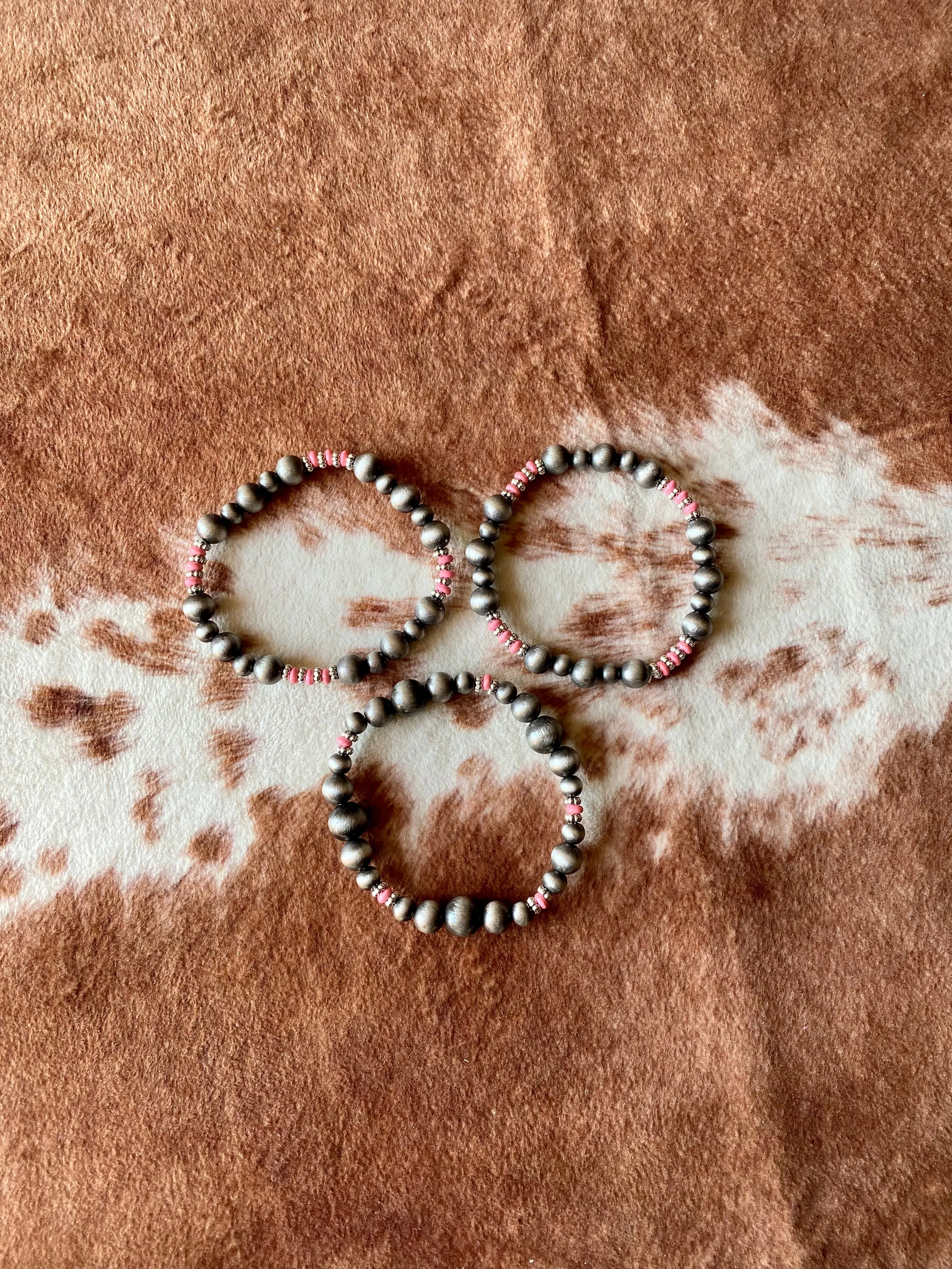 Pink Pearl Bracelet Set