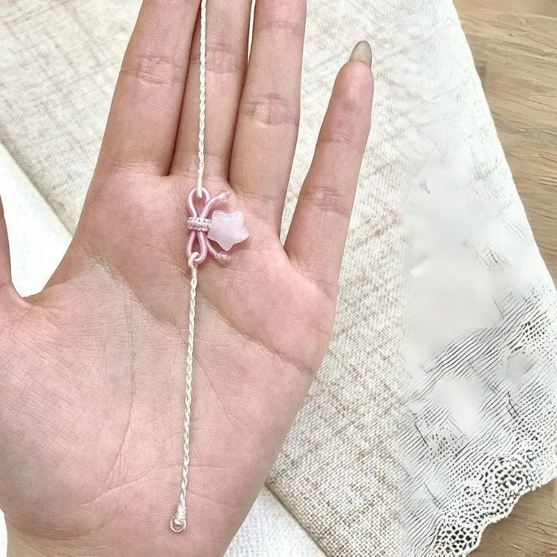 Pink Stone Bowknot Star Bracelet