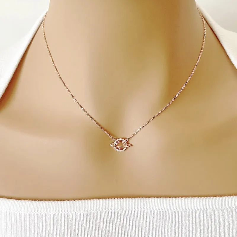Planet Cubic Zirconia Necklace