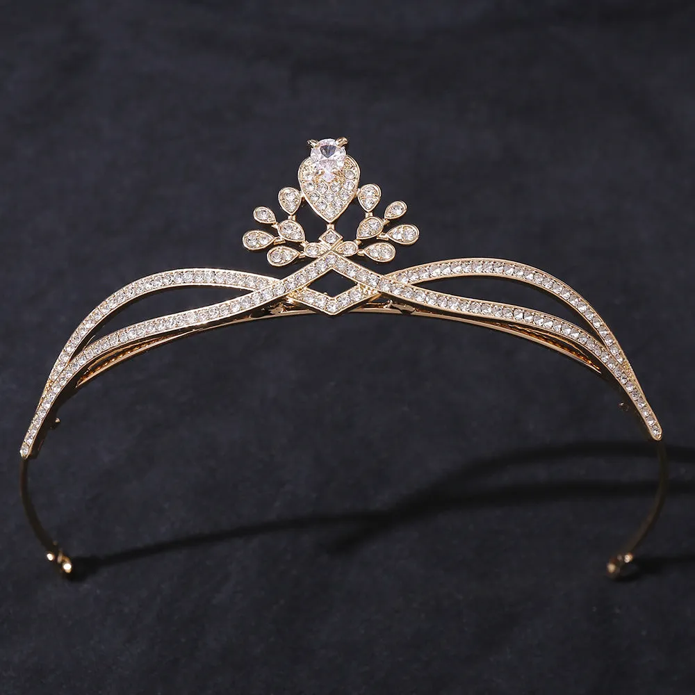 Princess Queen Bridal Crown Crystal Tiara Women Party Wedding Crown Hair Dress Headwear
