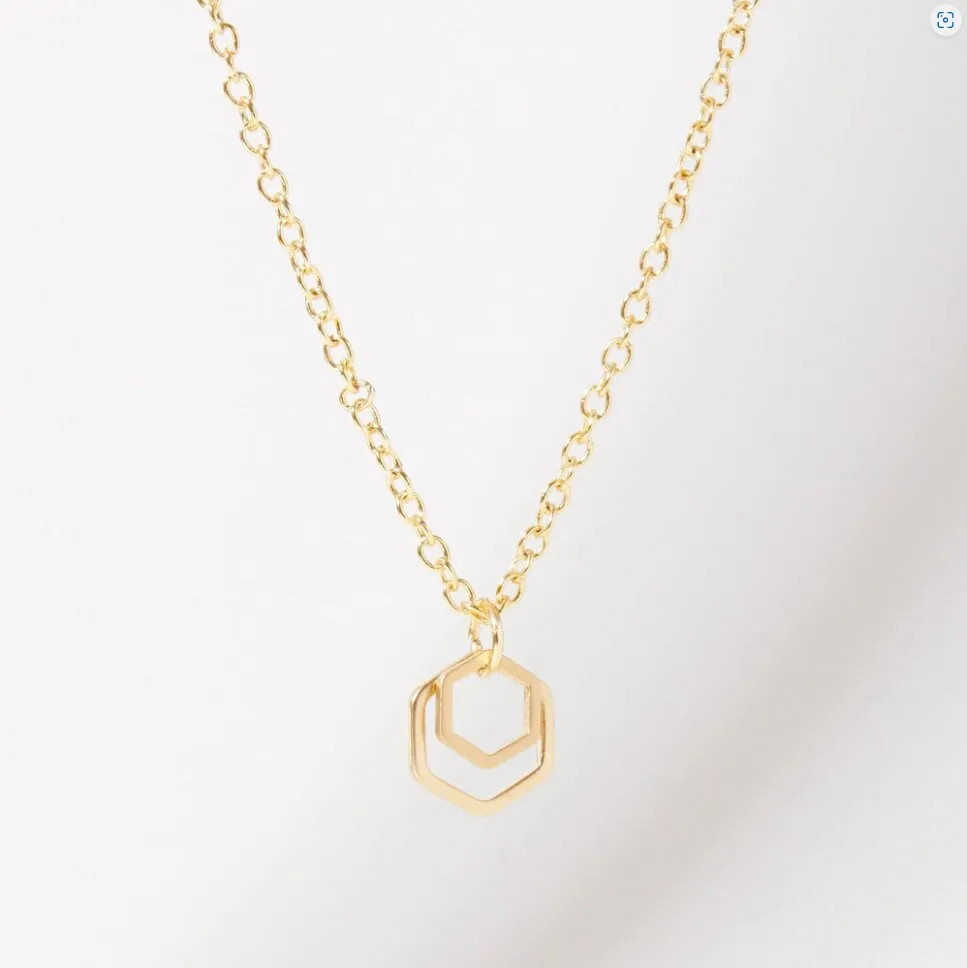 "Le Contour" Mini Hexagon Gold Necklace Bundle