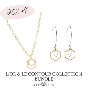 "Le Contour" Mini Hexagon Gold Necklace Bundle