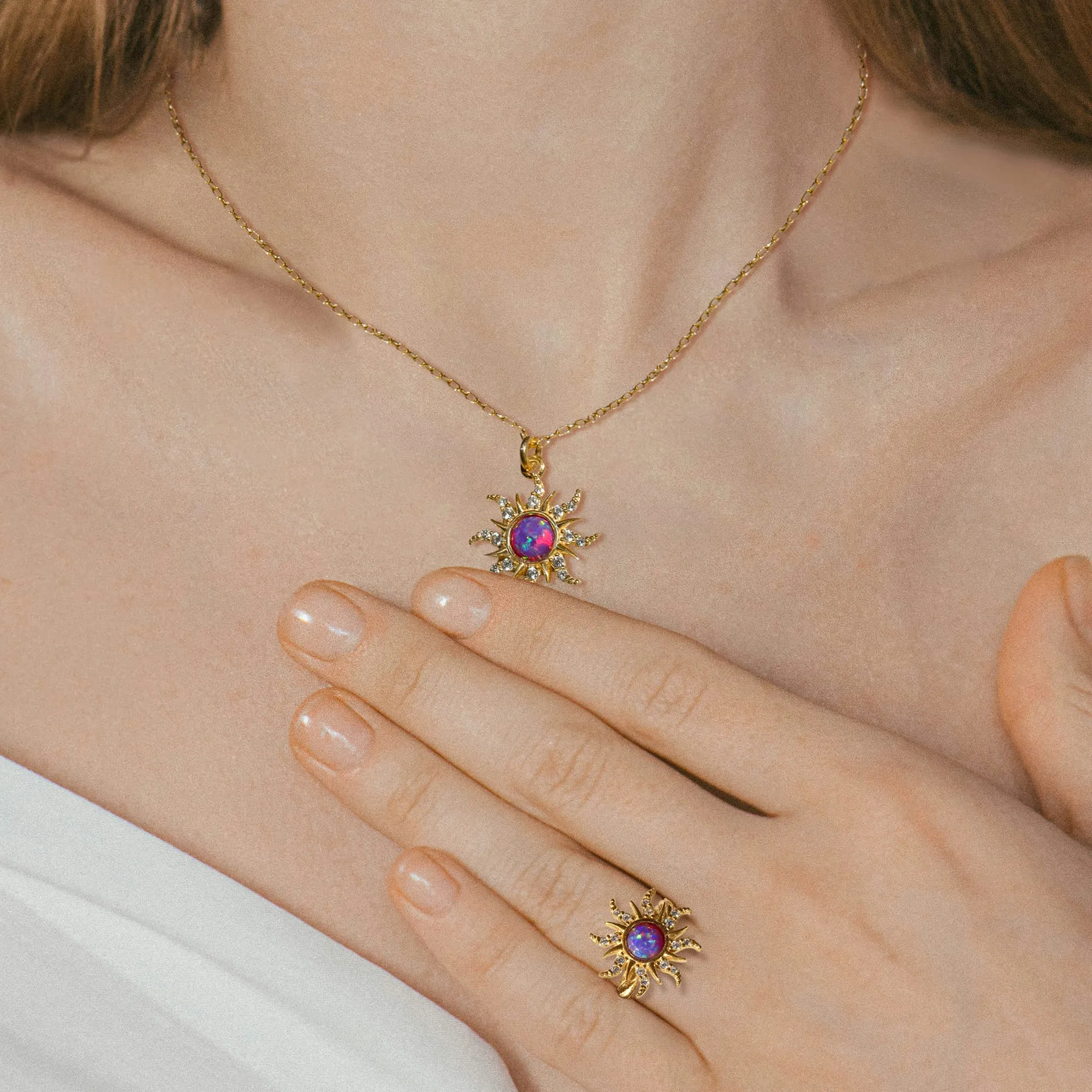 Rapunzel Opal Sun Necklace