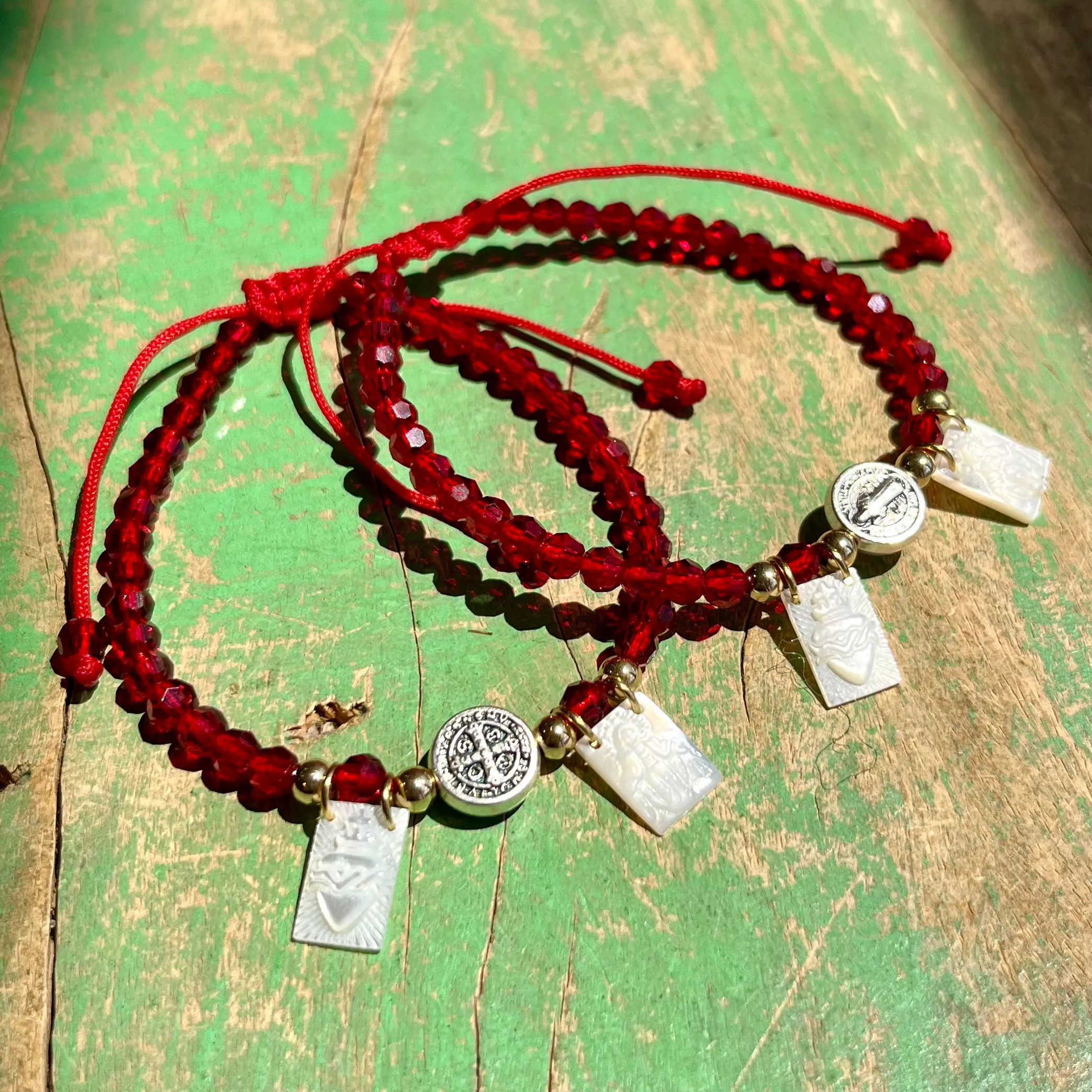 Red St Benedict Scapular Bracelet