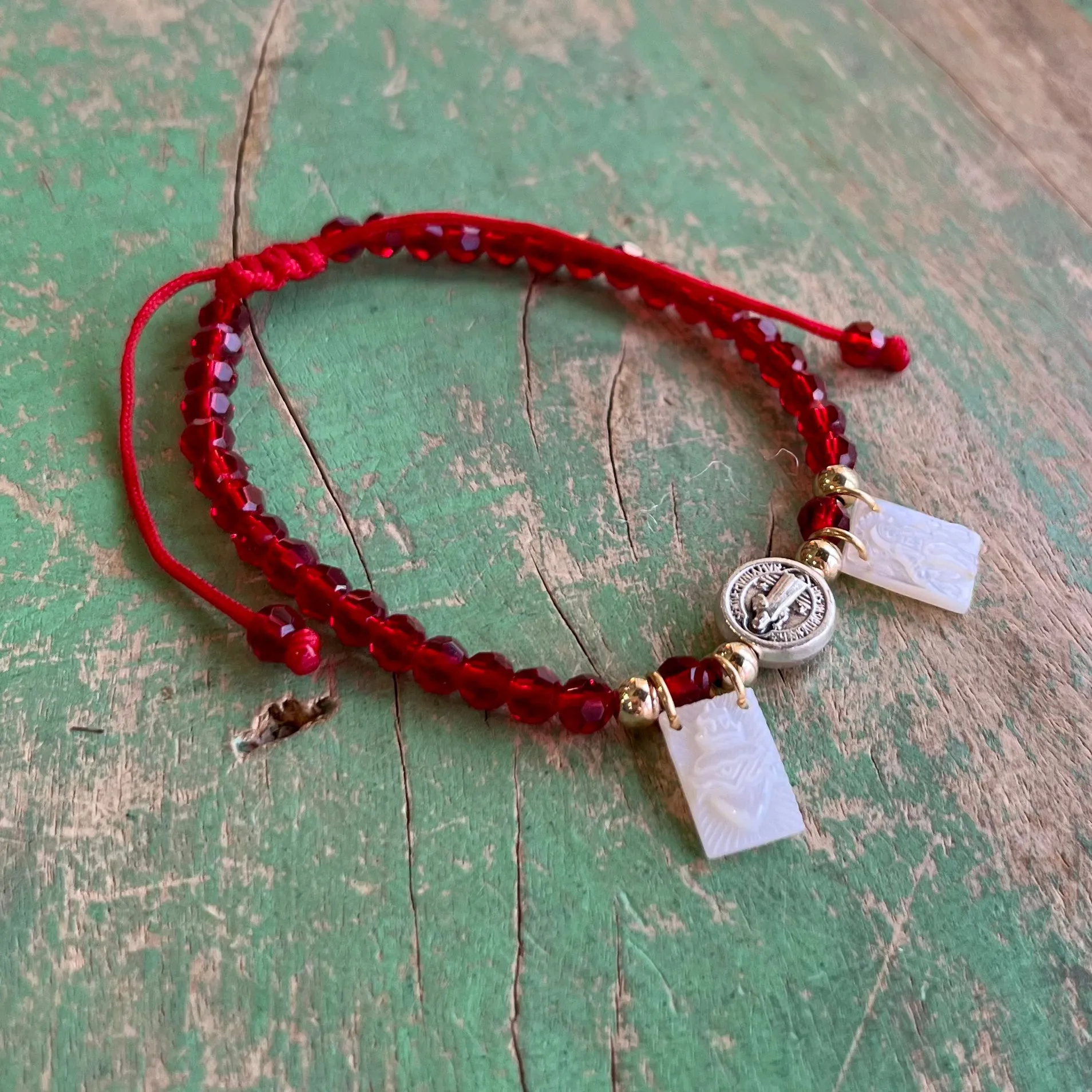 Red St Benedict Scapular Bracelet