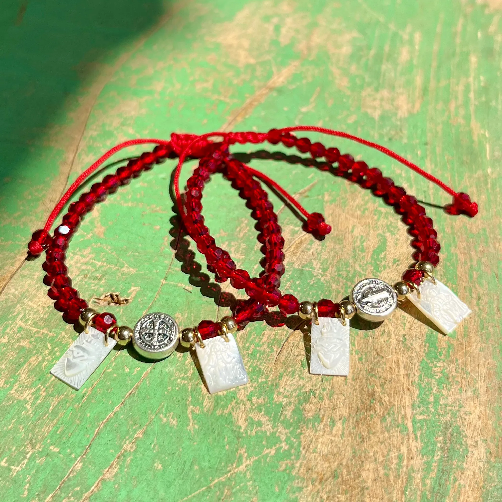 Red St Benedict Scapular Bracelet