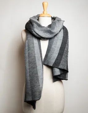Ribbed scarf - Grey Stripe
