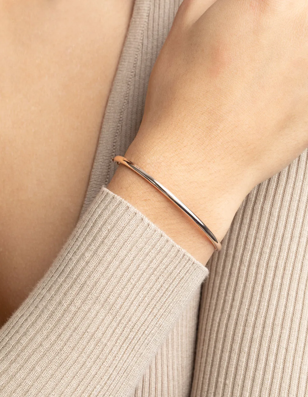 Rose Gold Simple Toggle Cuff Bracelet