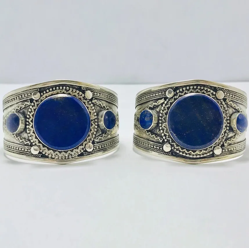Round Shaped Stones Boho Tribal Cuff Bracelet