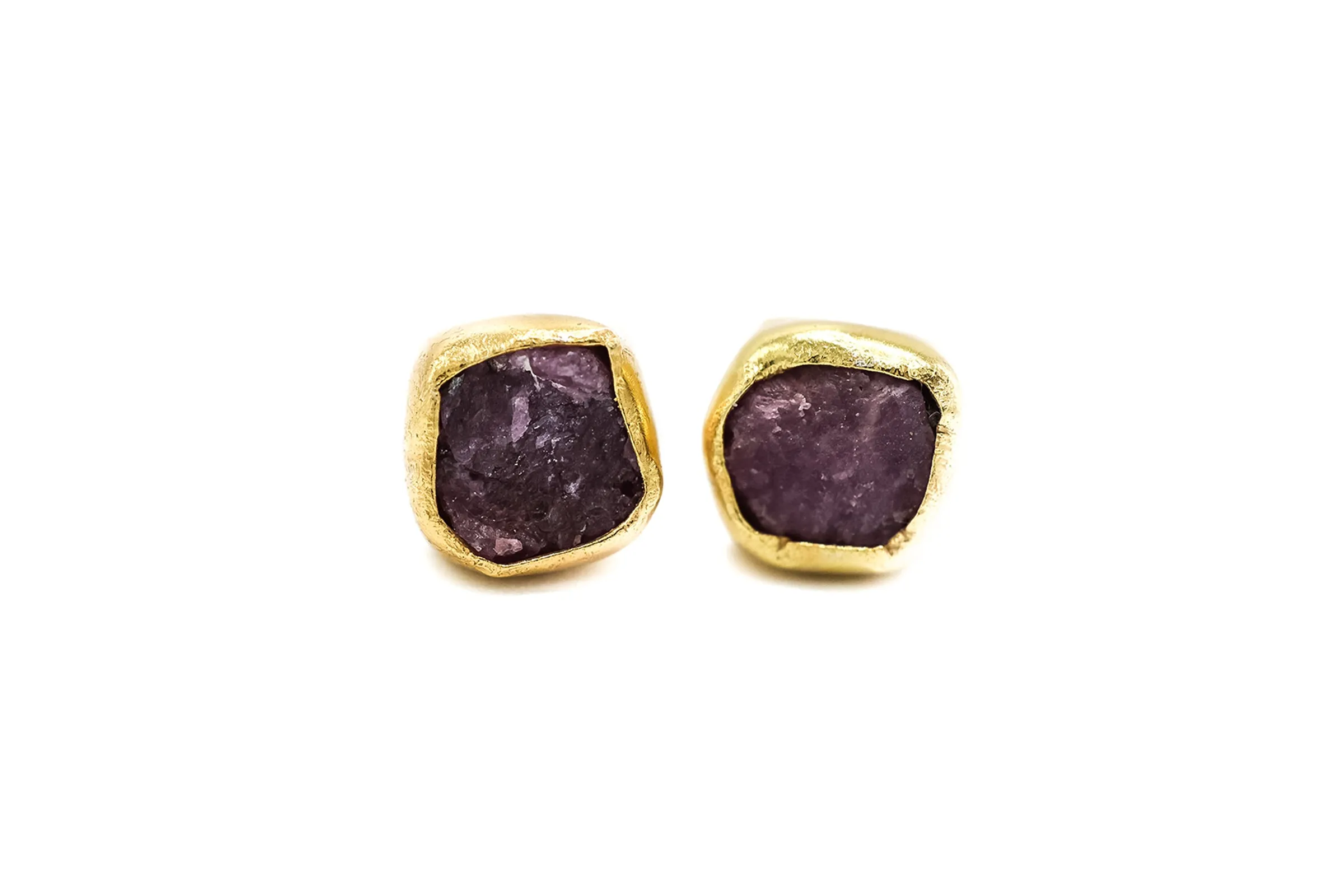 Ruby Raw Crystal Luxe Earrings