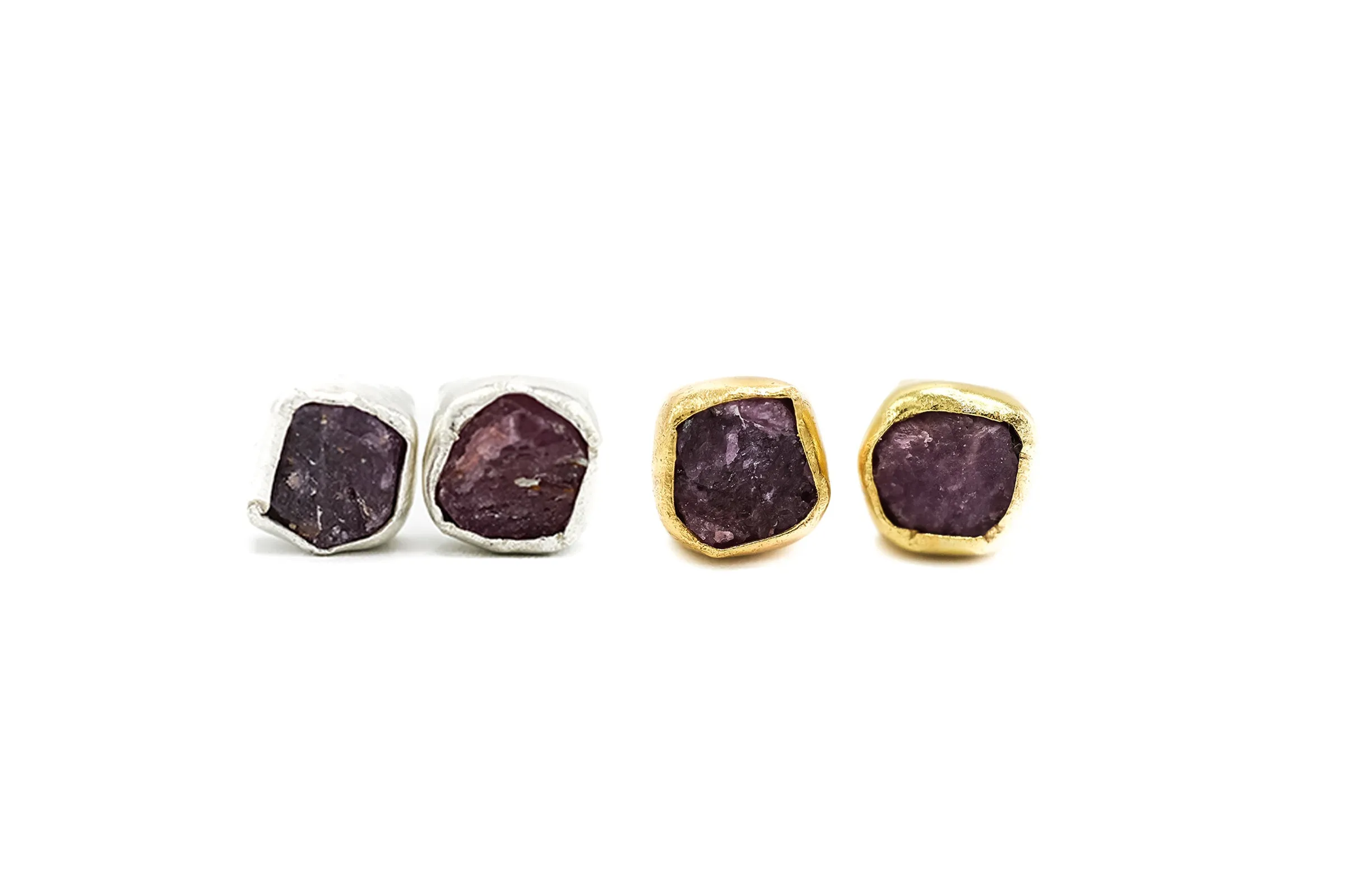 Ruby Raw Crystal Luxe Earrings