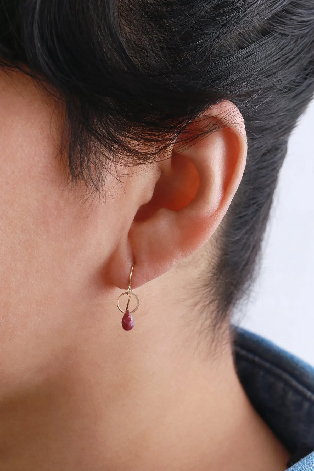 Ruby Single Drop Earrings