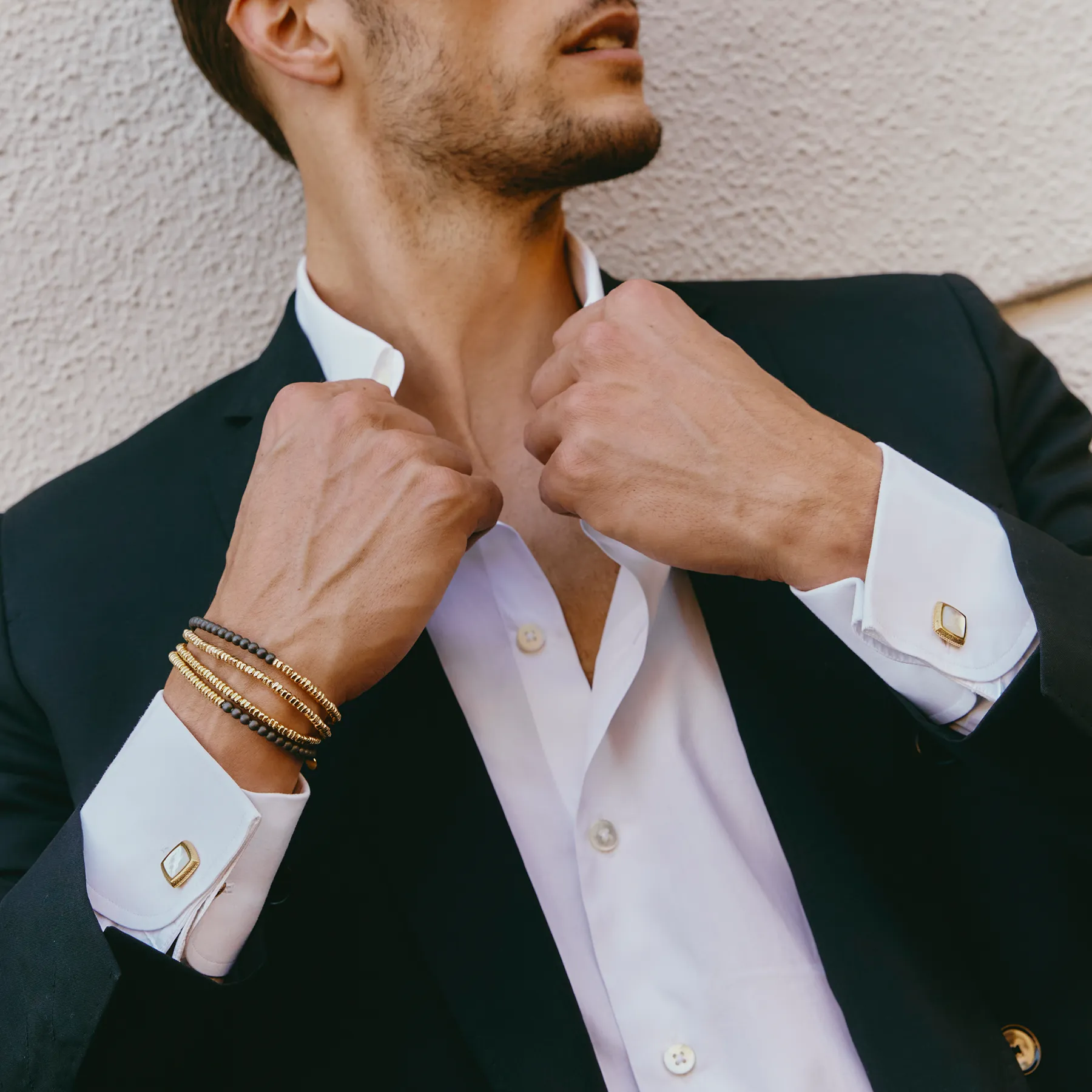 Santorini Bracelet In Yellow Gold & Grey Titanium