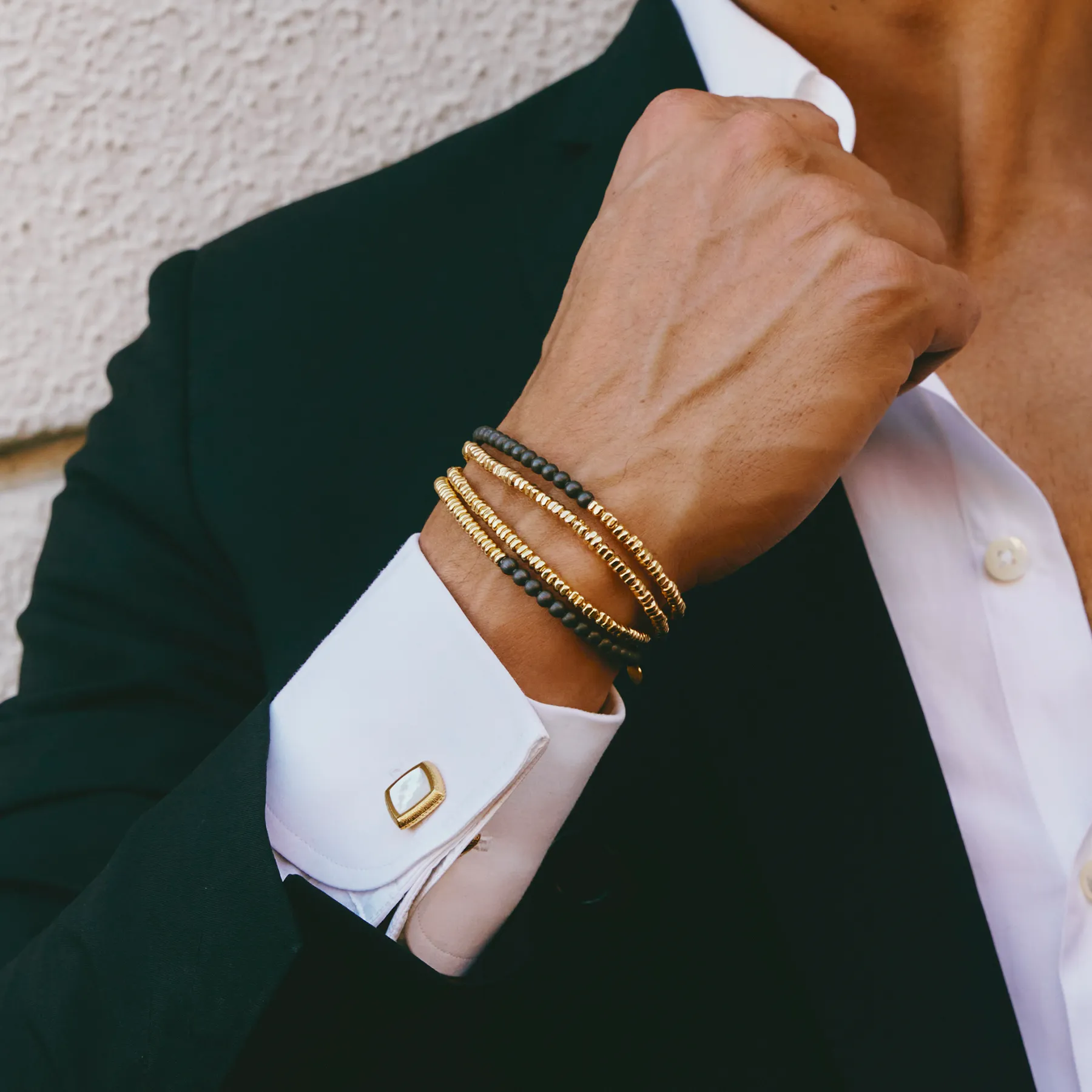 Santorini Bracelet In Yellow Gold & Grey Titanium