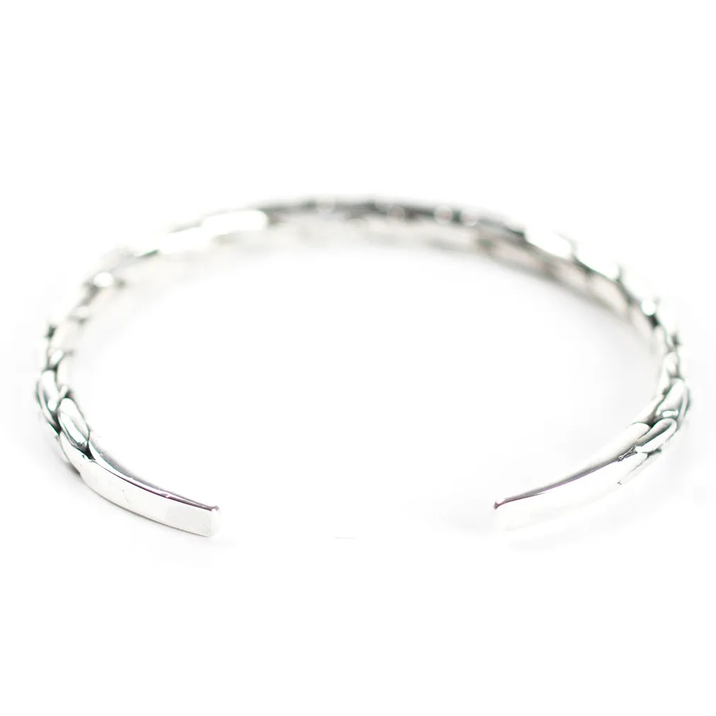Silver Braided Cuff