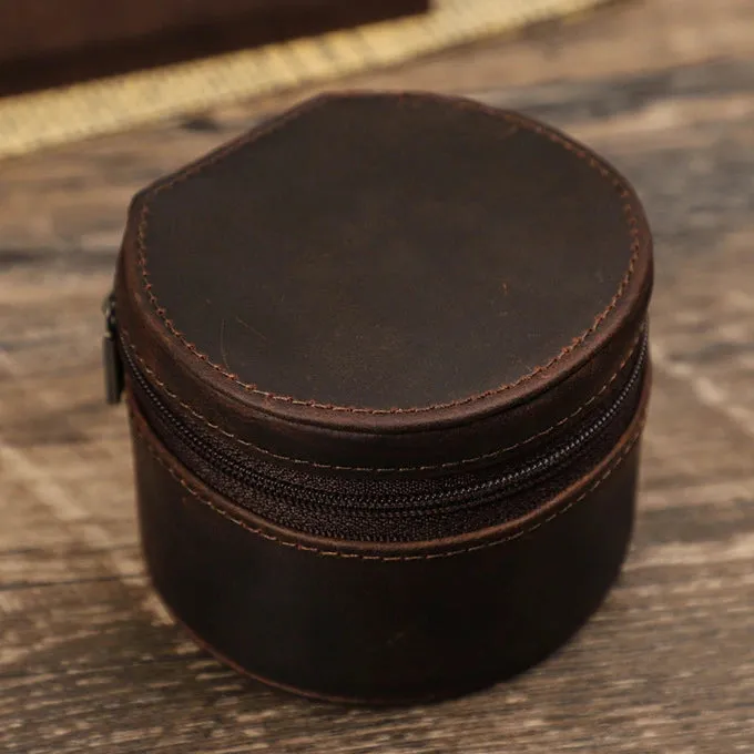 Single Genuine Leather Luxury Portable Watch Travel Roll
