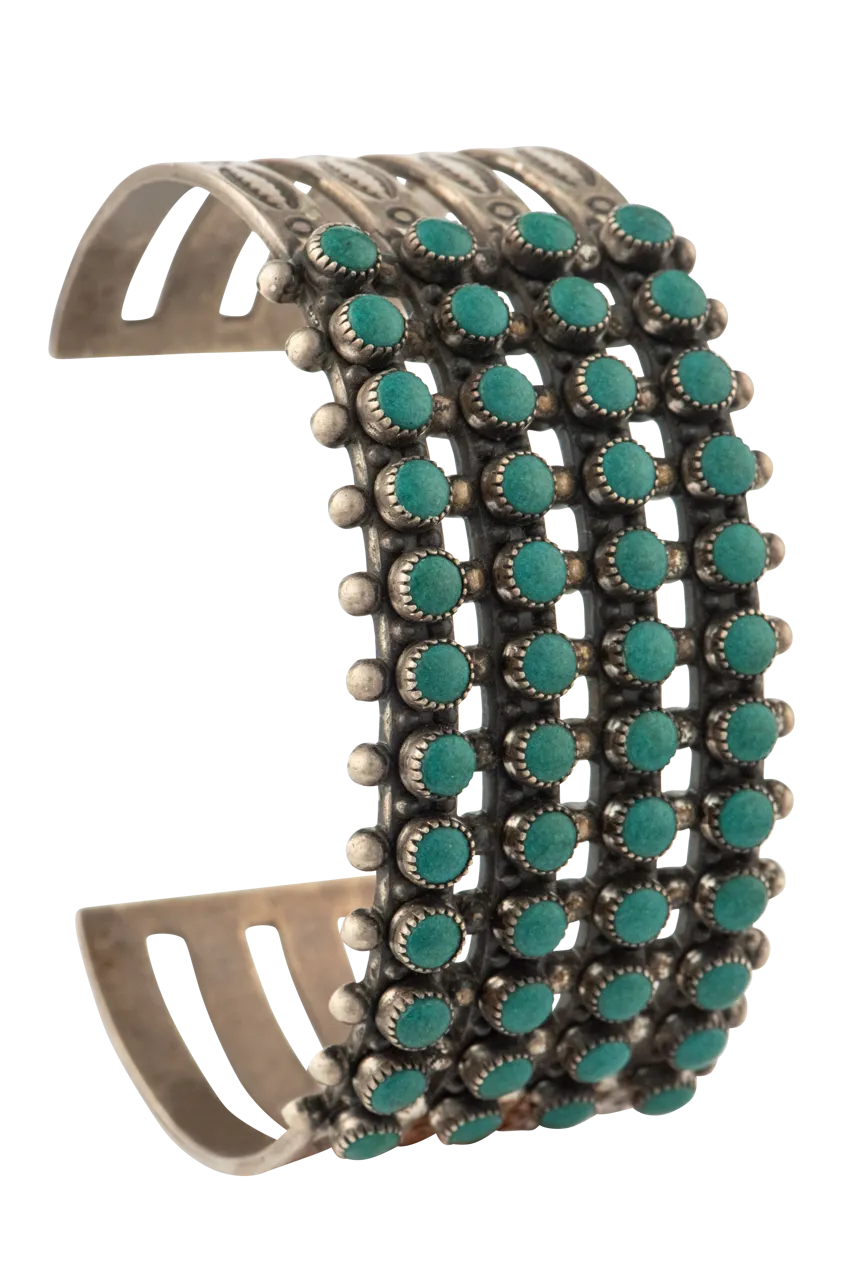 Sleeping Beauty Turquoise Studded Cuff Bracelet