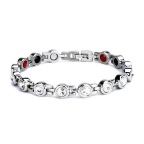 Stainless Steel Ladies Healing Crystal Magnetotherapy Bio-energy Bracelet