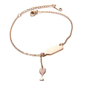 Stainless steel wine glass bracelet