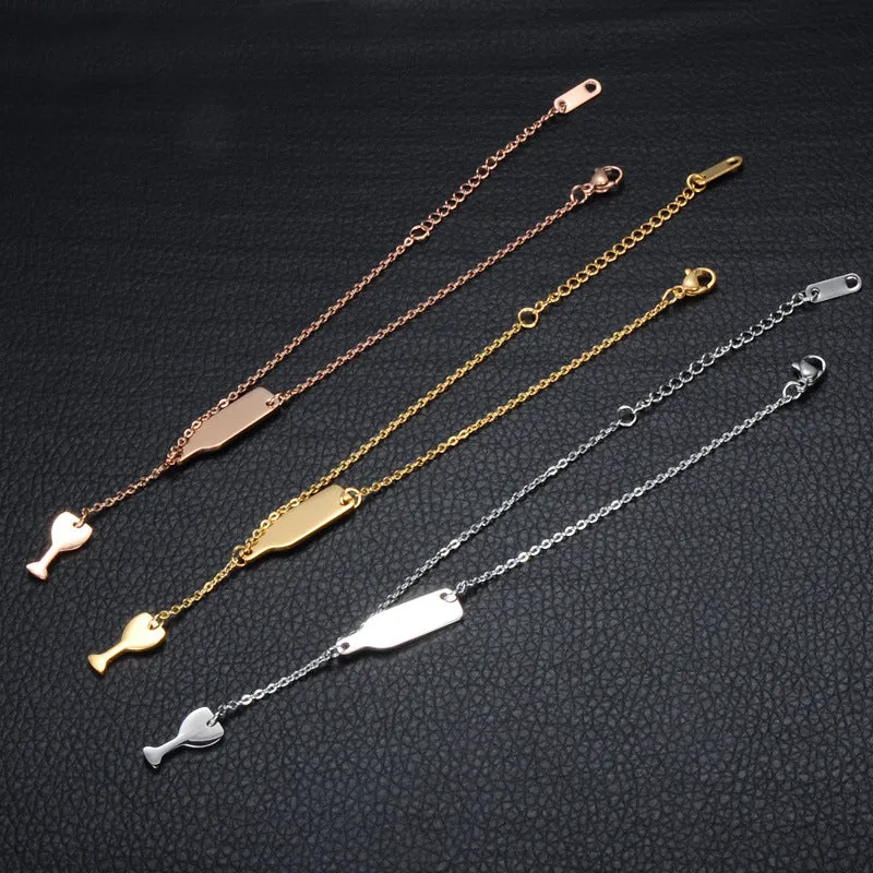 Stainless steel wine glass bracelet