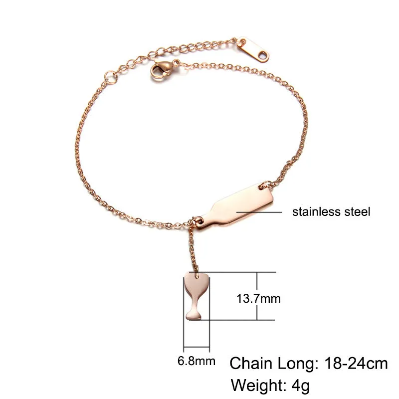 Stainless steel wine glass bracelet