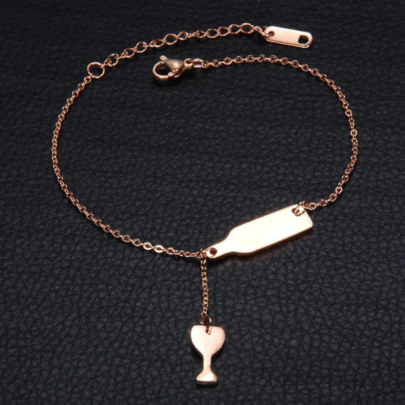 Stainless steel wine glass bracelet