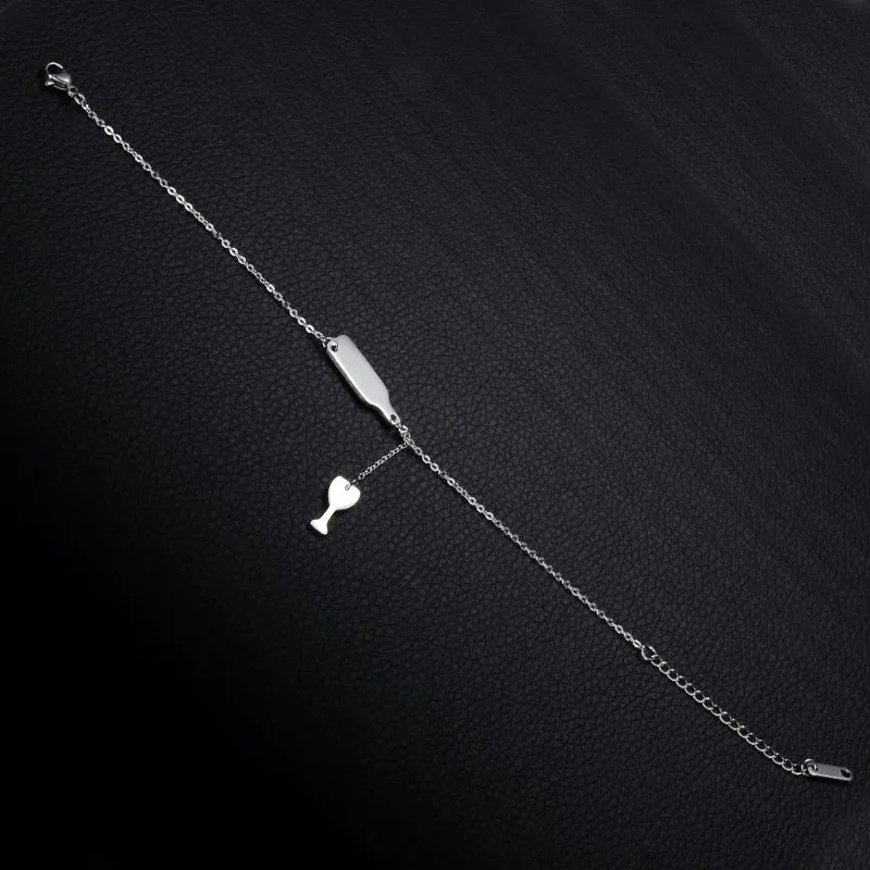 Stainless steel wine glass bracelet
