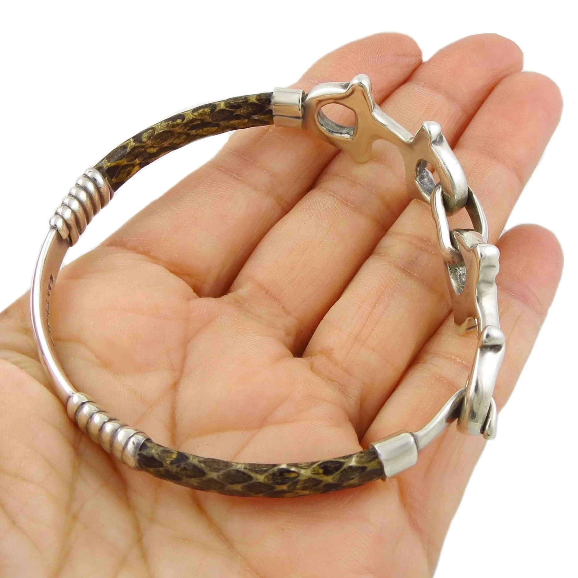 Sterling Silver Horse Snaffle Bracelet Cuff