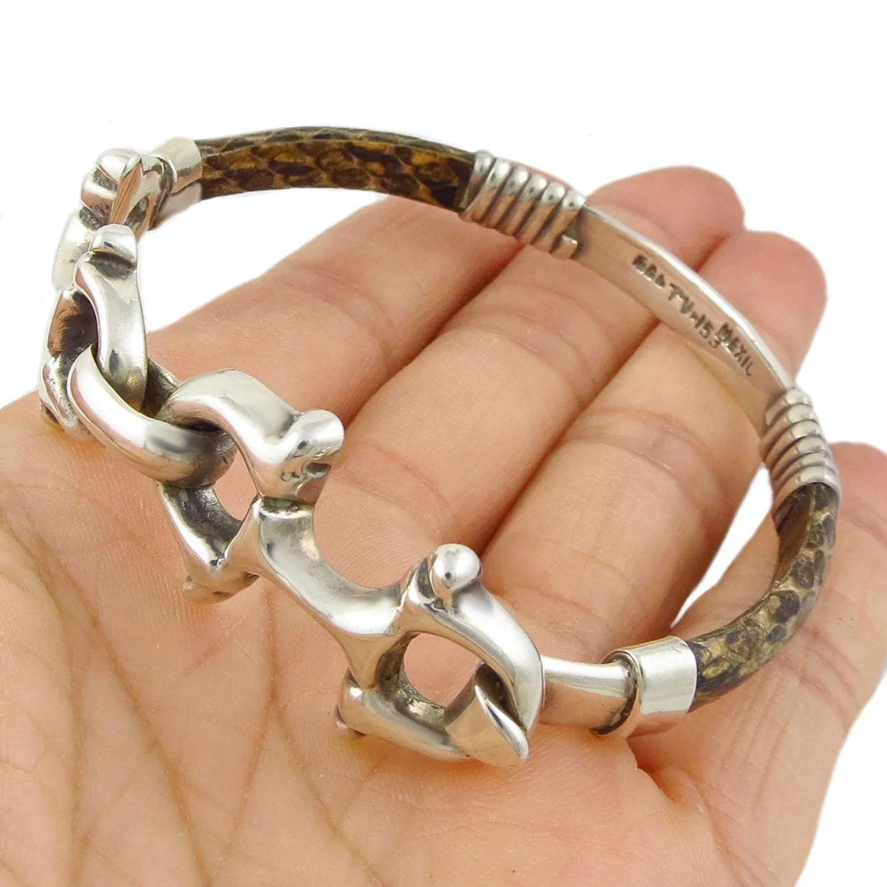 Sterling Silver Horse Snaffle Bracelet Cuff